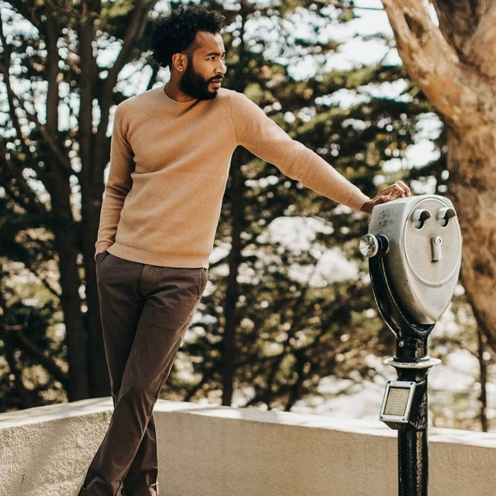 Taylor Stitch The Double Knit Sweater in British Khaki